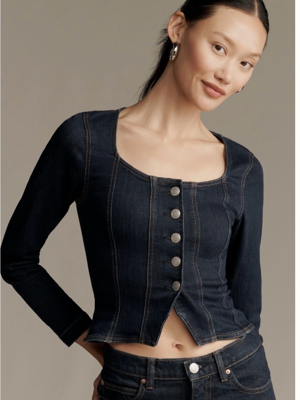 DL1961 Bailey long sleeve denim top